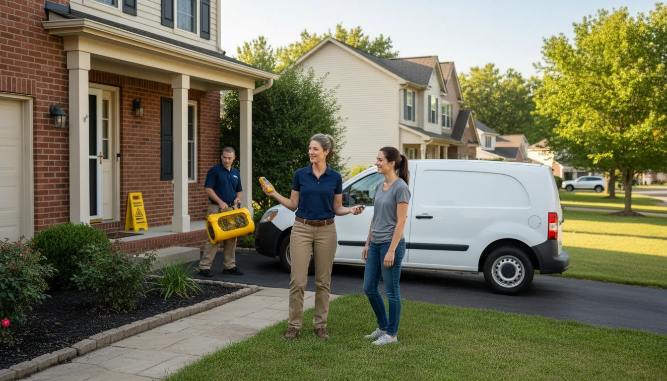Residential water damage restoration in Louisville, IL